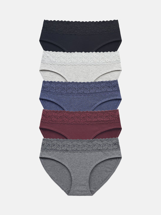 Women's Lace Cotton Bikini Multipack underwear 5-pack 6002