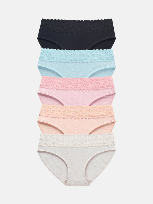 Women's Lace Cotton Bikini Multipack underwear 5-pack 6002