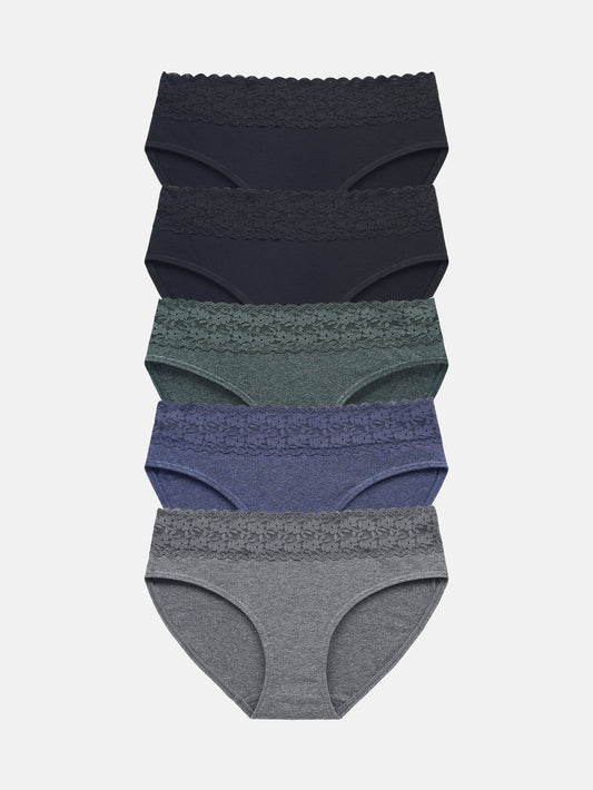 Women's Lace Cotton Bikini Multipack underwear 5-pack 6002