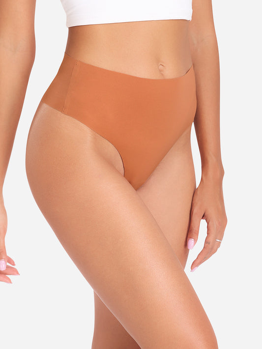 Women's Underwear High Waisted Seamless Thongs for Women 6-Pack 835