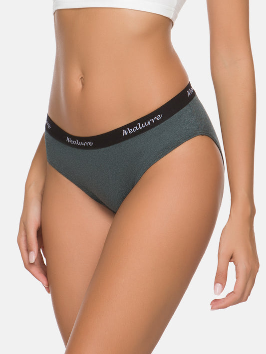 Womens Underwear Cotton Bikini Breathable Sport Low Rise Panty 5-PACK 6001