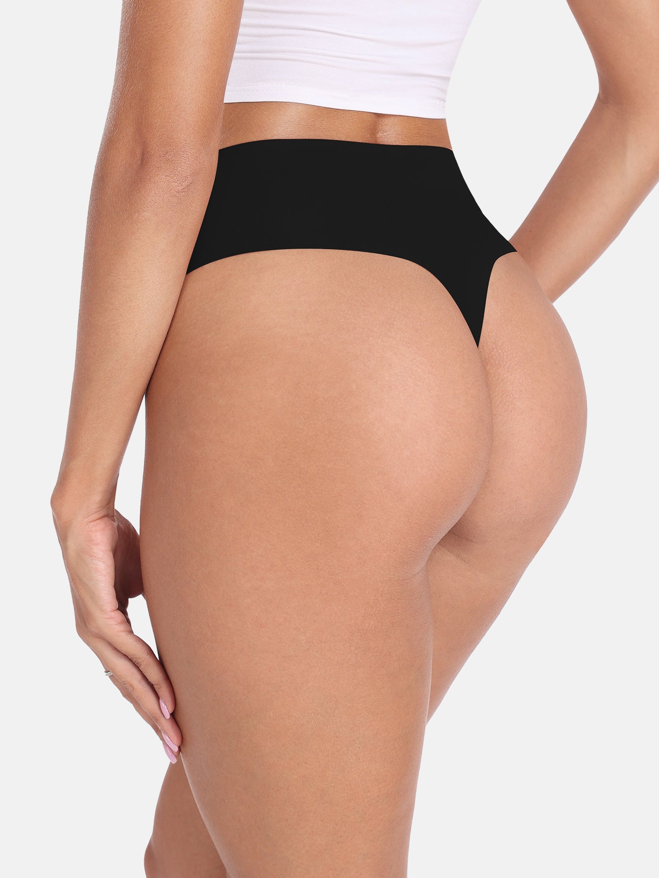 Women's Underwear High Waisted Seamless Thongs for Women 6-Pack 835