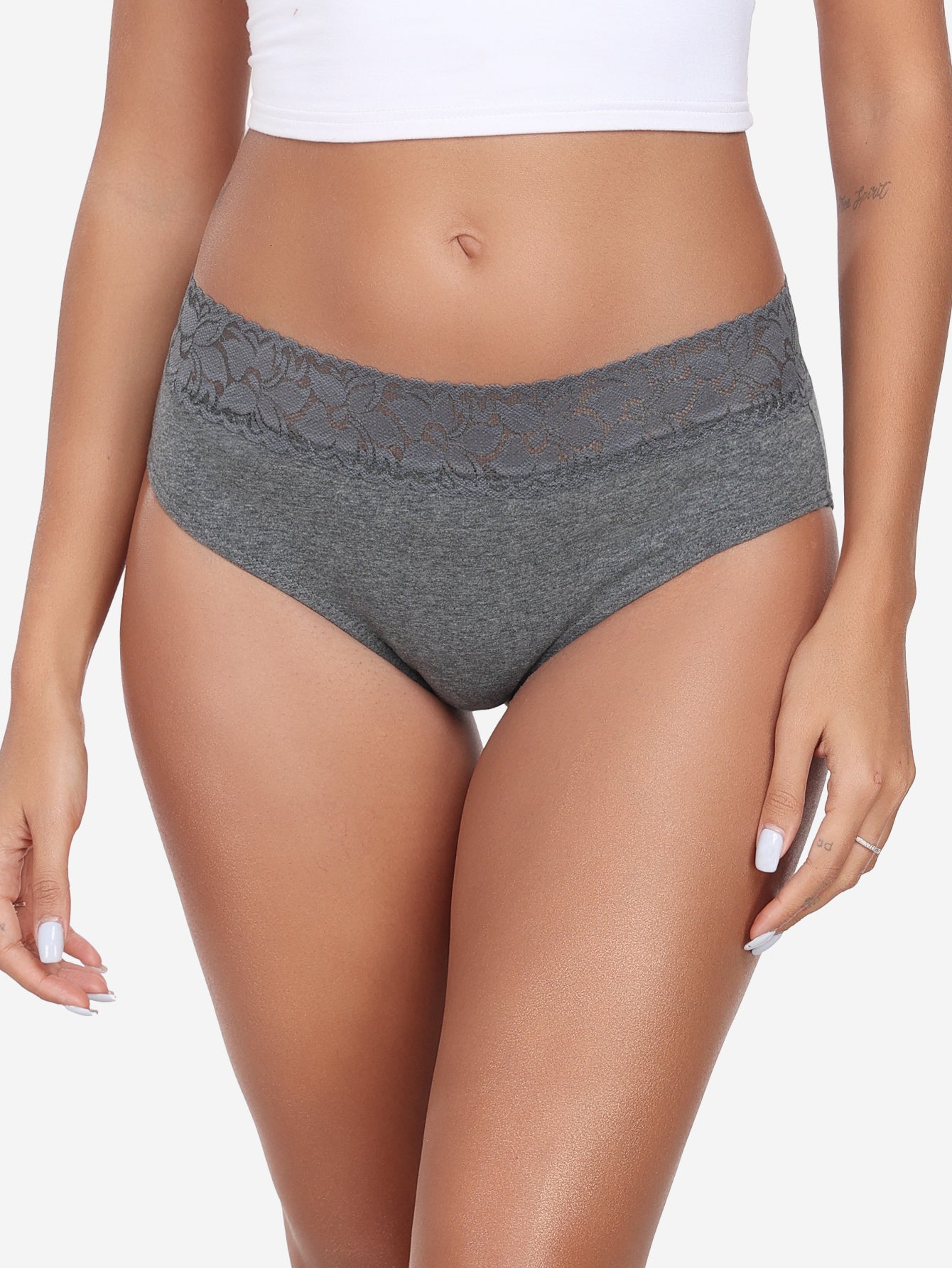 Lace Hiphugger Cotton Hipster Panties for Women 6-PACK 3020