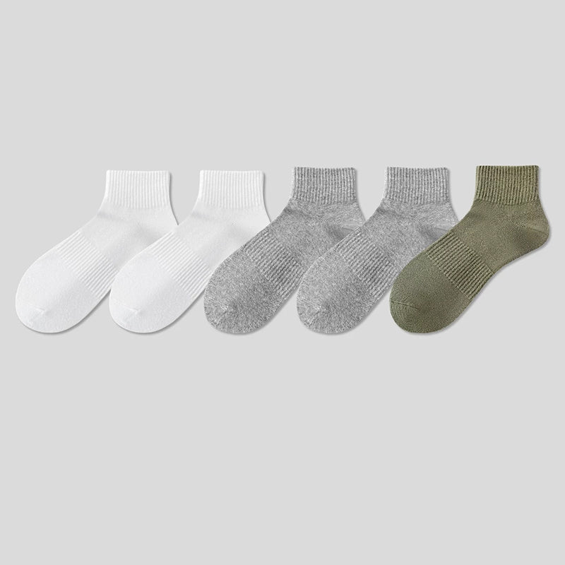 5 Pairs Unisex Cotton Crew Socks - Soft Breathable Comfort Ankle Socks, Moisture Wicking Anti Odor Everyday Socks for Men and Women