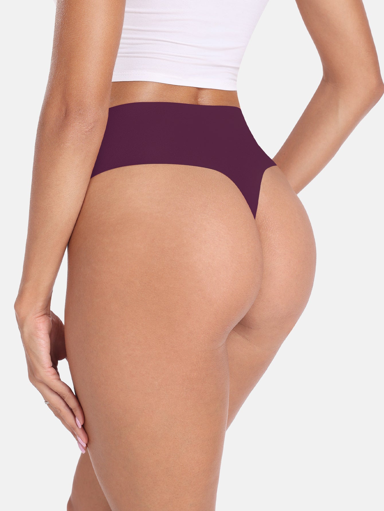 Women's Underwear High Waisted Seamless Thongs for Women 6-Pack 835