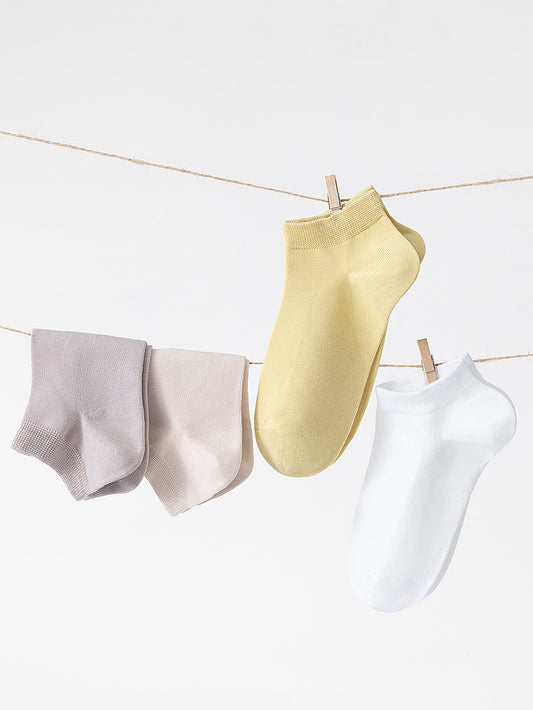Women's Solid-Color Versatile Xinjiang Long-Staple Cotton Ankle Socks