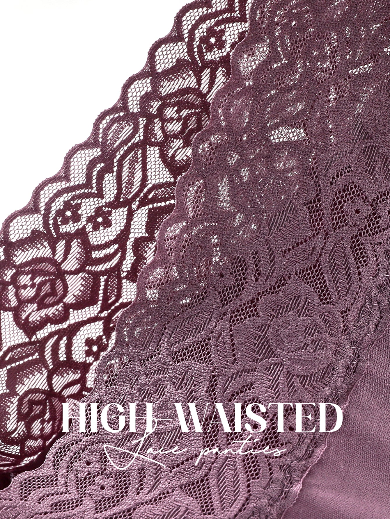Women High Waisted Lace Hipster Stretch Briefs for Ladies 5-Pack 6005