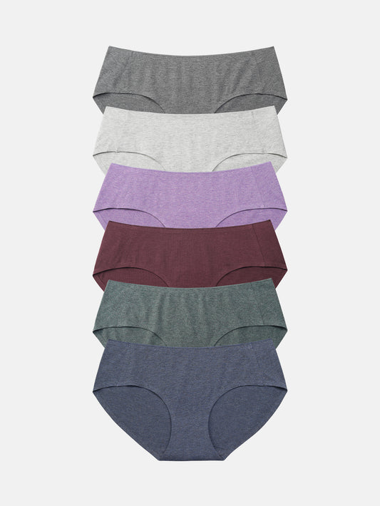Womens Cotton Underwear for Women Seamless Hipster Bikini Briefs Panties 6-Pack 3028