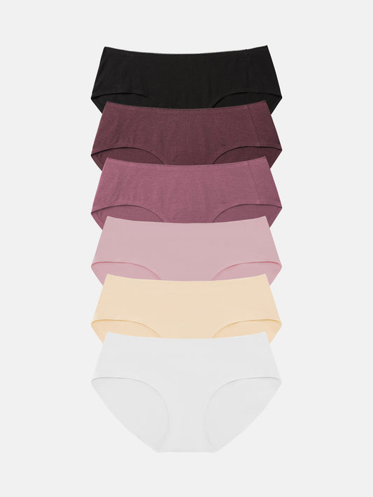 Womens Cotton Underwear for Women Seamless Hipster Bikini Briefs Panties 6-Pack 3028