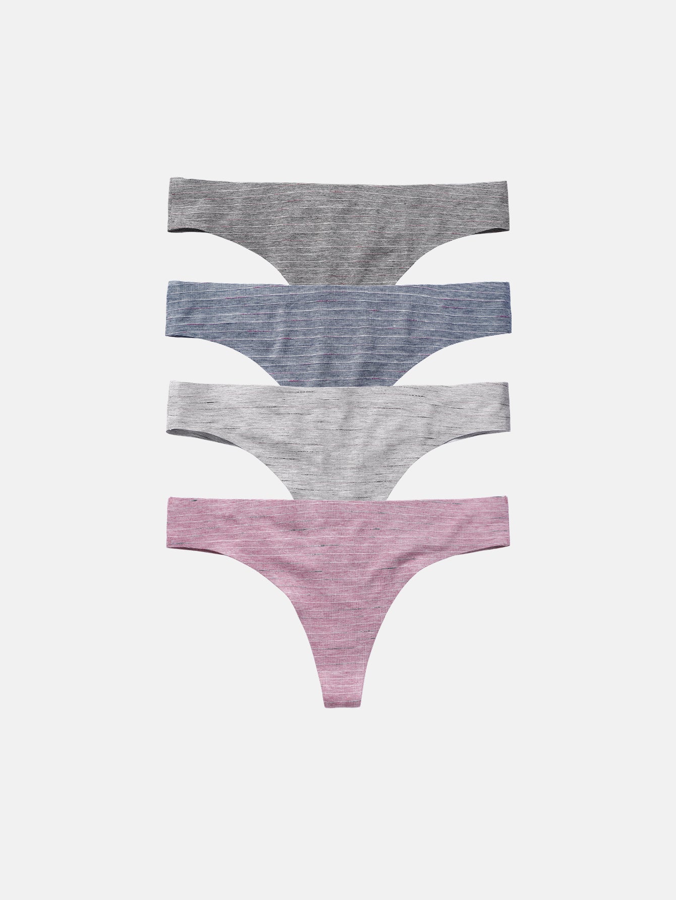 Women's Cotton Thong Breathable Panties Low Rise Underwear 4-PACK 3118
