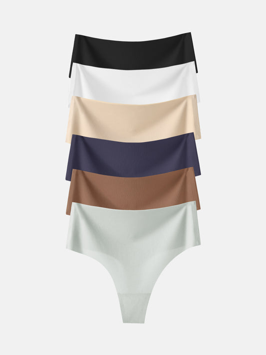 Women's Underwear High Waisted Seamless Thongs for Women 6-Pack 835