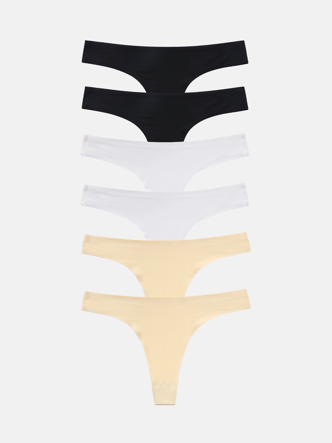 Women's Microfiber Low Rise No Show Thong 6-PACK 2925