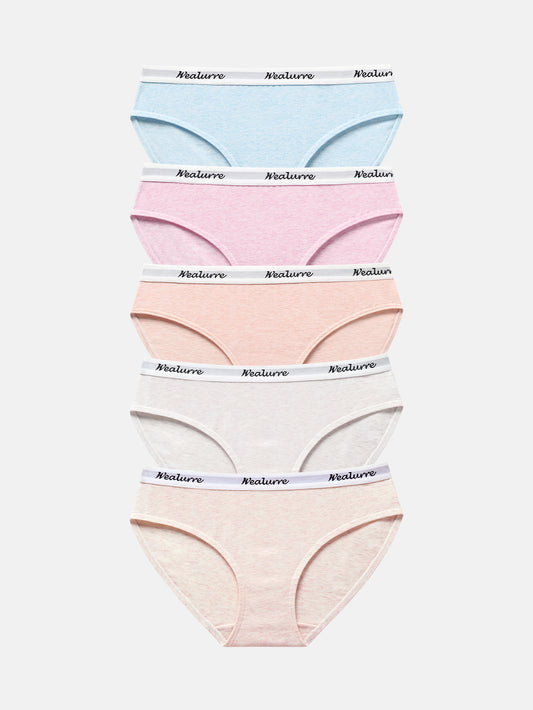 Womens Underwear Cotton Bikini Breathable Sport Low Rise Panty 5-pack 6001