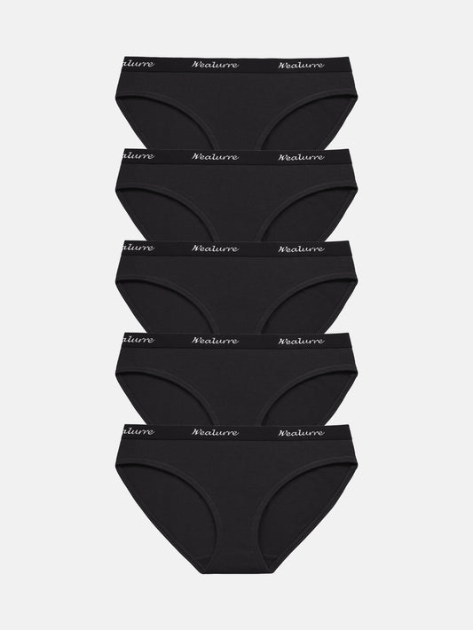 Womens Underwear Cotton Bikini Breathable Sport Low Rise Panty 5-PACK 6001