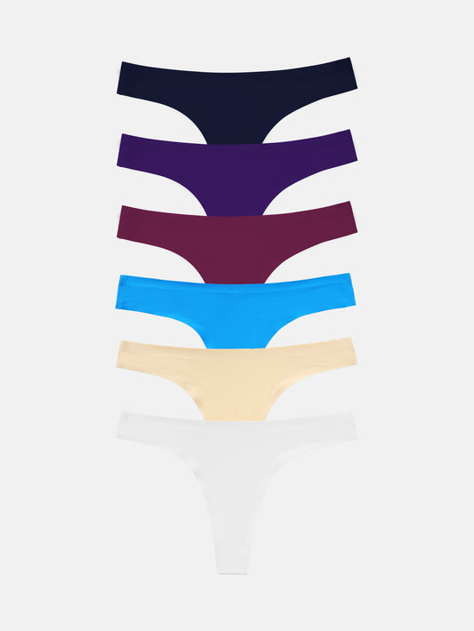 Women's Microfiber Low Rise No Show Thong  6-PACK 2925