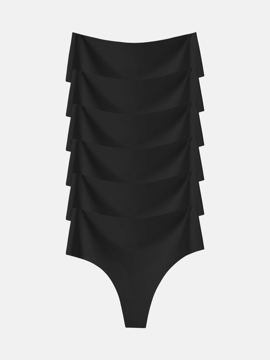 Women's Underwear High Waisted Seamless Thongs for Women 6-Pack 835