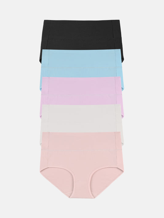 Wealurre Women's Comfort Cotton High Waist Underwear 5-Pack 1002