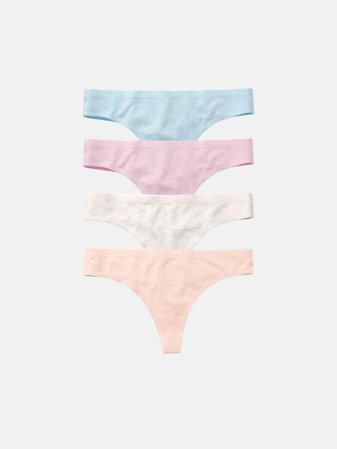 Women's Cotton Thong Breathable Panties Low Rise Underwear 4-PACK 3118