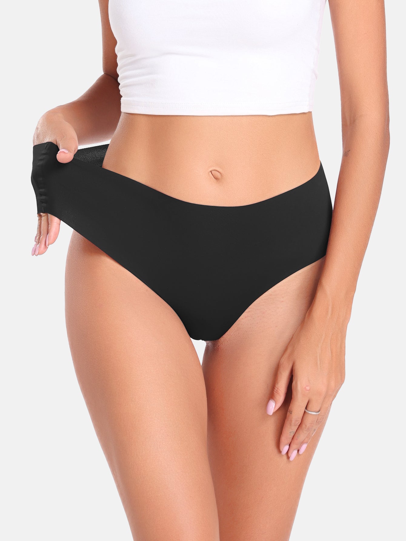 Women's Underwear High Waisted Seamless Thongs for Women 6-Pack 835