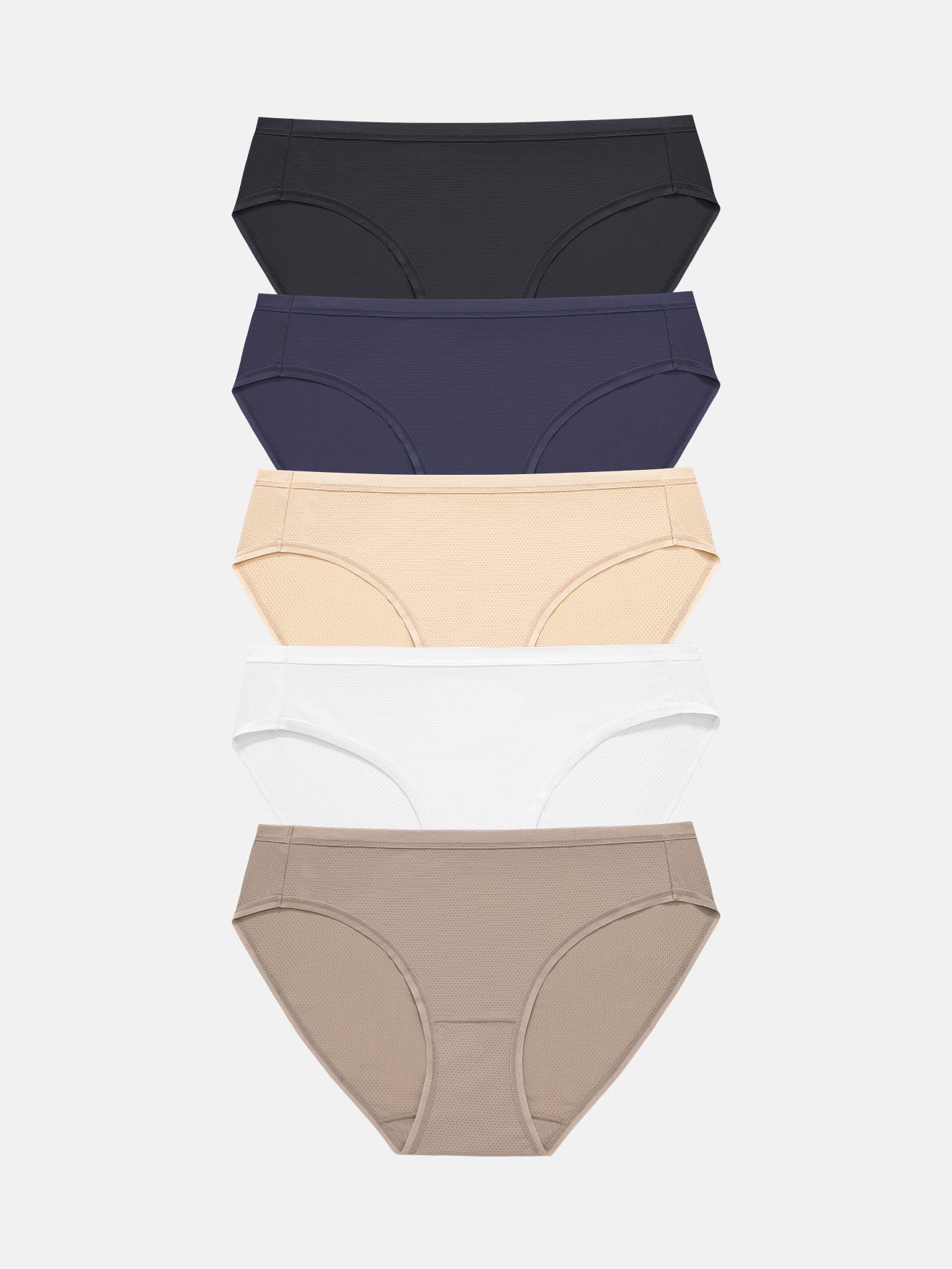 Womens Underwear Breathable Mesh Bikini Panties 5-packs 7002