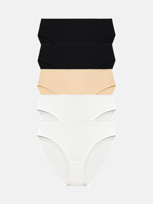 Womens Underwear Cotton High Cut Panties 5-PACK 3178