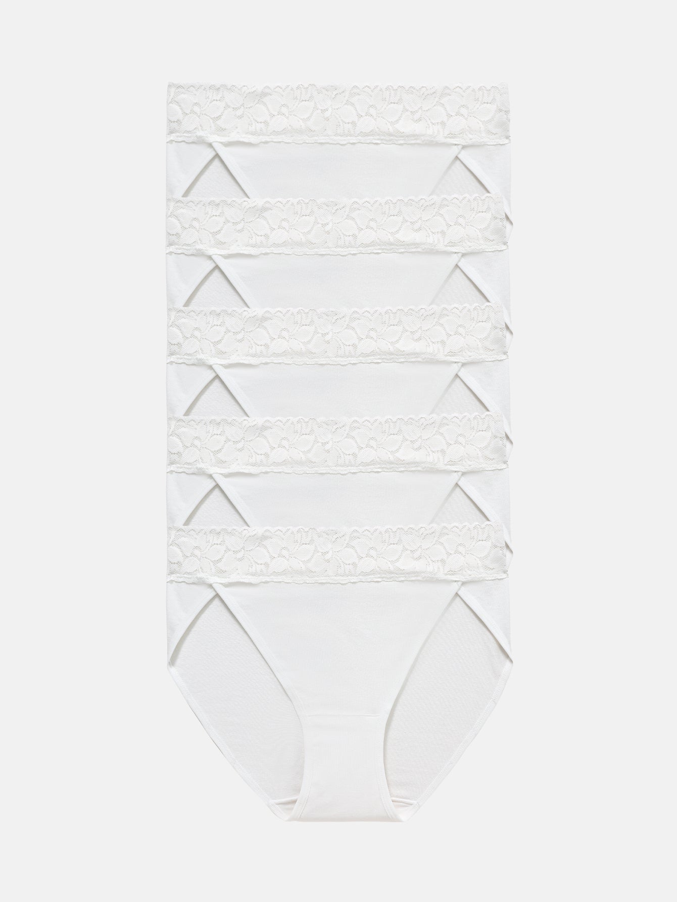 Womens Underwear Cotton Bikini Panties High Cut 5-PACK 3168