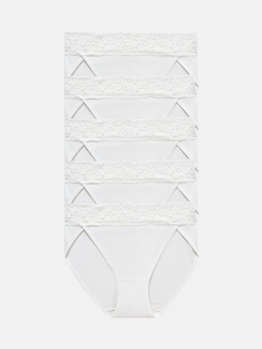 Womens Underwear Cotton Bikini Panties High Cut 5-PACK 3168