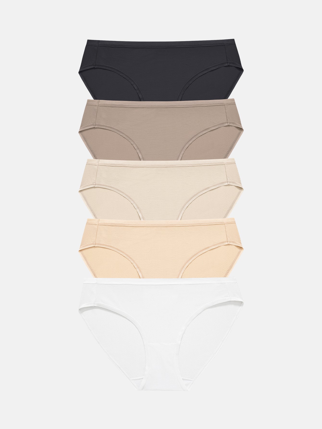 Womens Underwear Breathable Mesh Bikini Panties 5-packs 7002