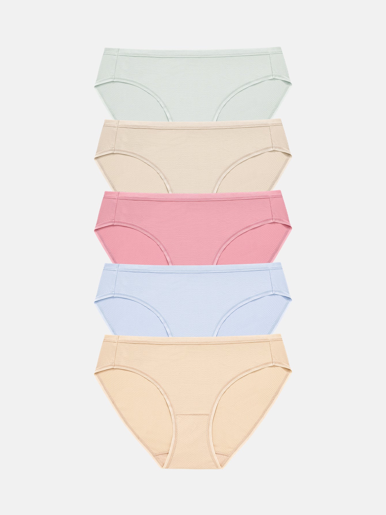 Womens Underwear Breathable Mesh Bikini Panties 5-packs 7002