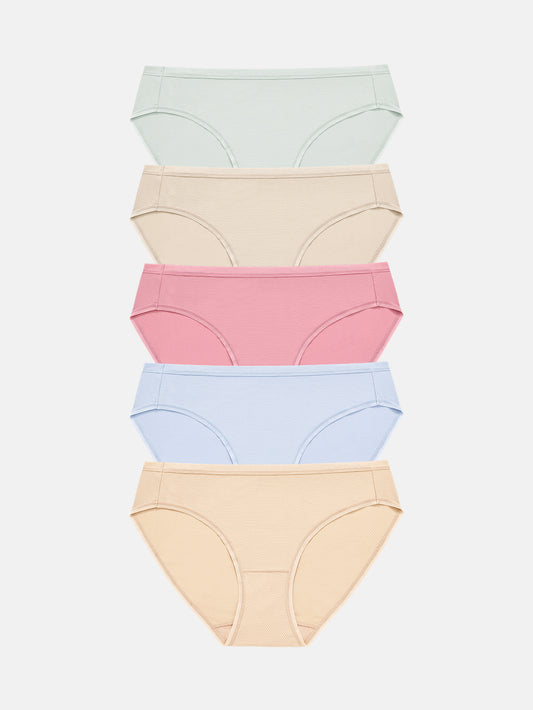 Womens Underwear Breathable Mesh Bikini Panties 5-packs 7002