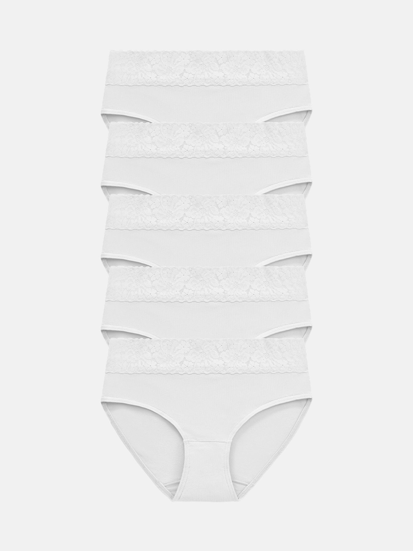 Womens Underwear Cotton Hipster Panties Lace Panty 5-pack 6004