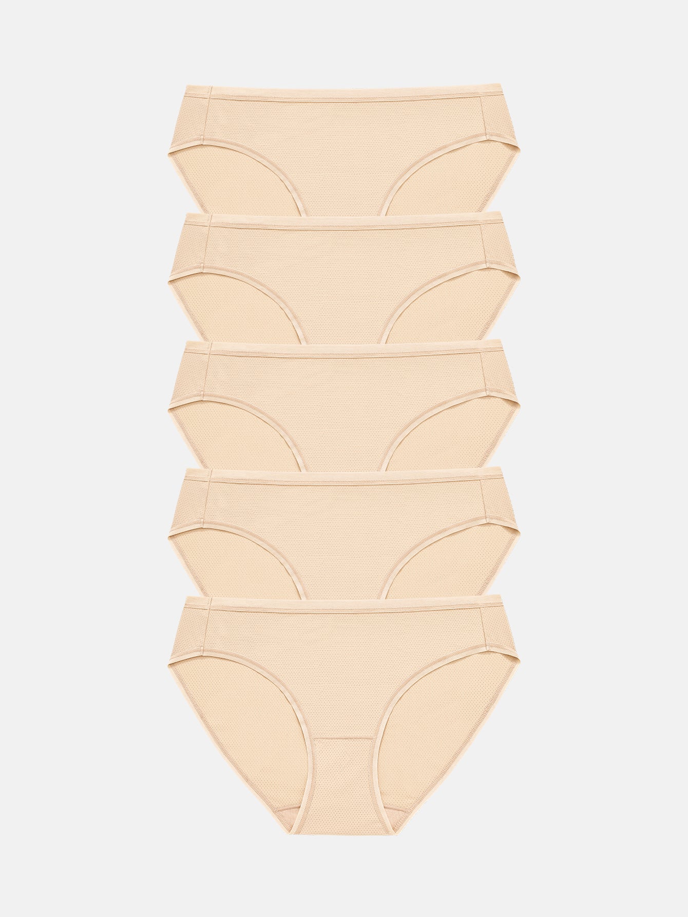 Womens Underwear Breathable Mesh Bikini Panties 5-packs 7002