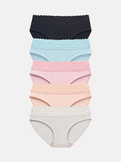 Women's Lace Cotton Bikini Multipack underwear 5-pack 6002