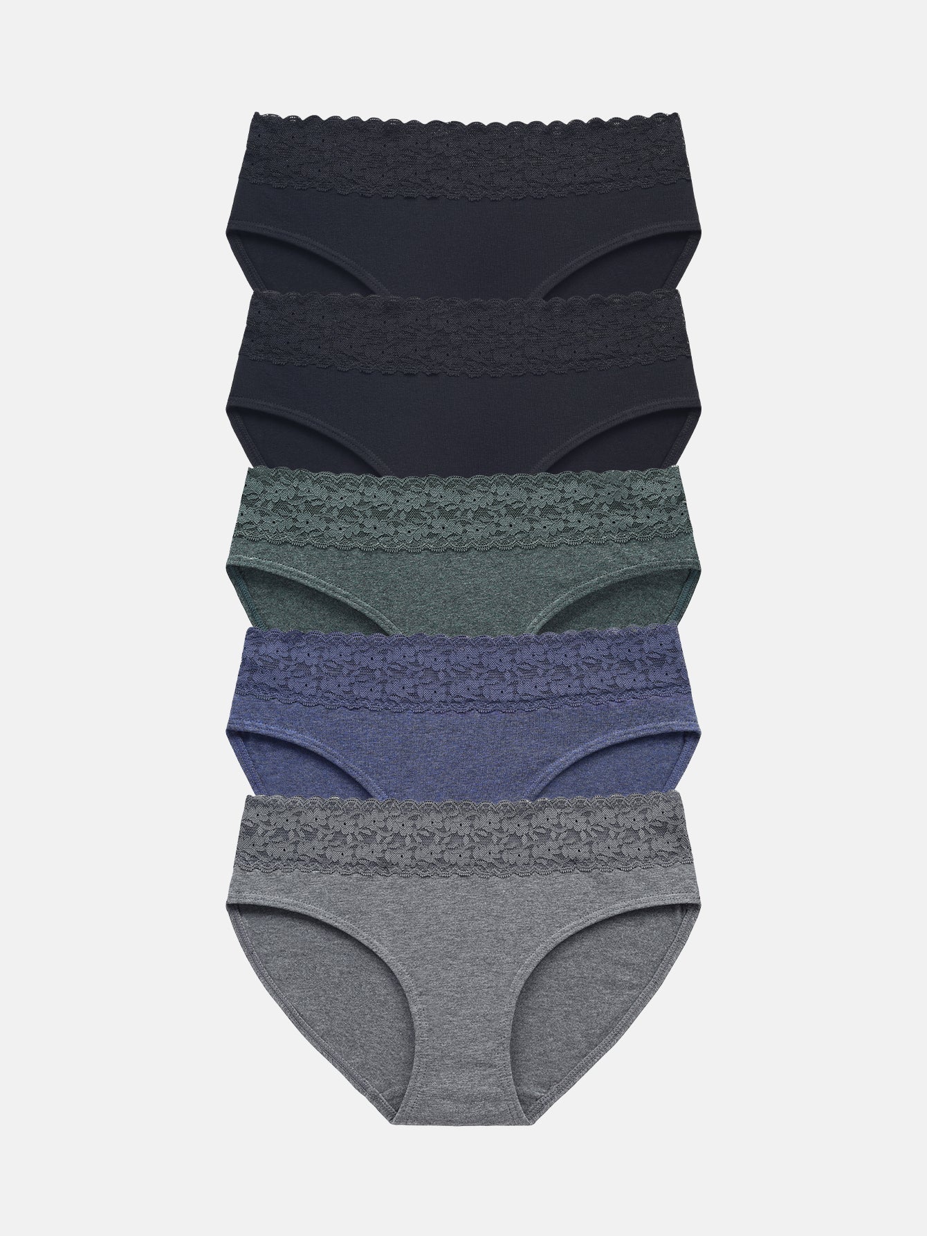 Women's Lace Cotton Bikini Multipack underwear 5-pack 6002