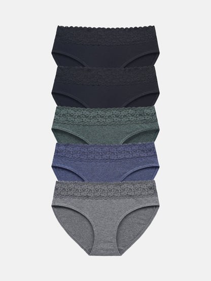 Women's Lace Cotton Bikini Multipack underwear 5-pack 6002