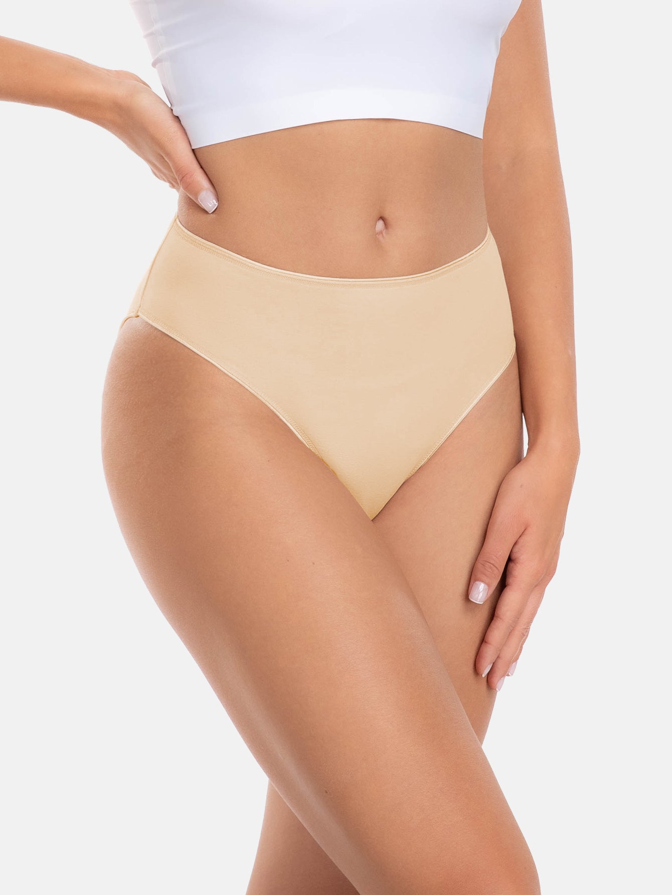 Womens Underwear Cotton High Cut Panties 5-PACK 3178