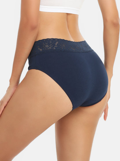 Womens Underwear Cotton Hipster Panties Lace Panty 5-pack 6004