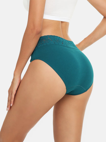 Womens Underwear Cotton Hipster Panties Lace Panty 5-pack 6004