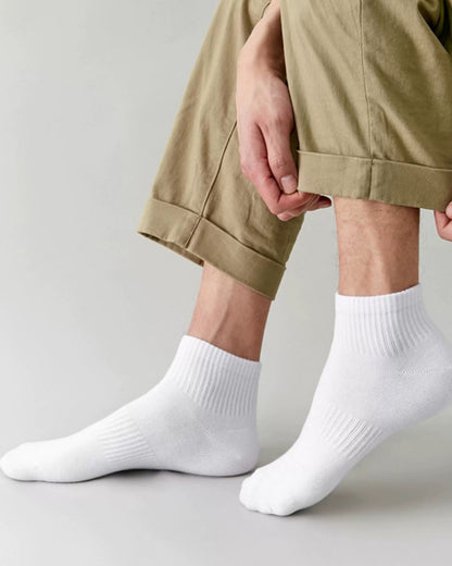 5 Pairs Unisex Cotton Crew Socks - Soft Breathable Comfort Ankle Socks, Moisture Wicking Anti Odor Everyday Socks for Men and Women