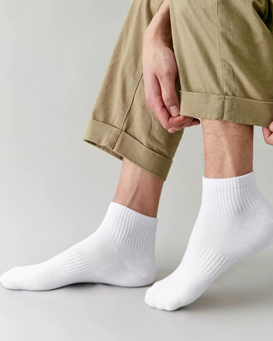 5 Pairs Unisex Cotton Crew Socks - Soft Breathable Comfort Ankle Socks, Moisture Wicking Anti Odor Everyday Socks for Men and Women