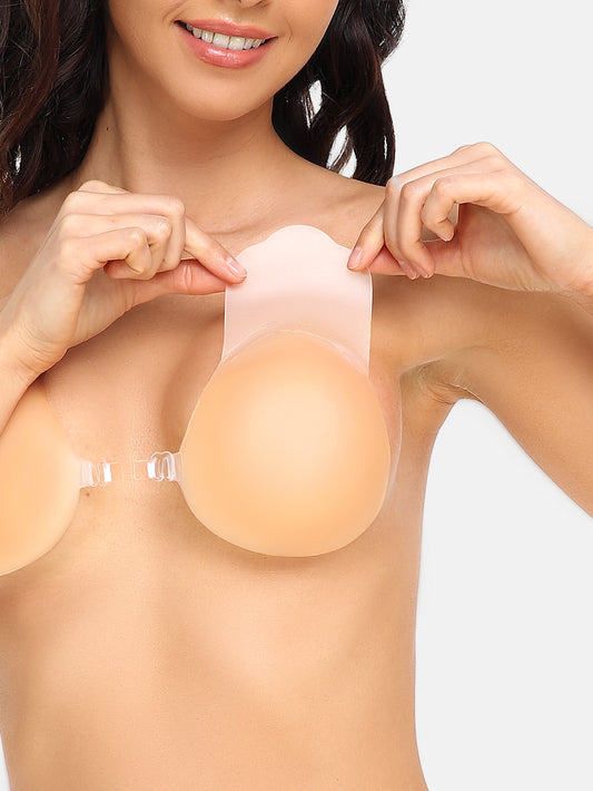 Adhesive Bra Silicone Reusable Bra for Women with Nipple Covers