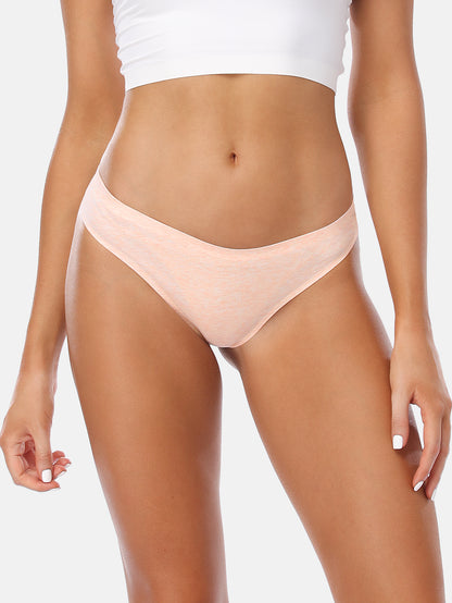 Women's Cotton Thong Breathable Panties Low Rise Underwear  4-PACK 3118