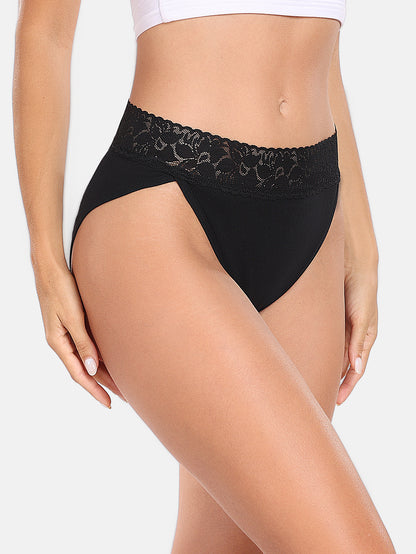 Womens Underwear Cotton Bikini Panties High Cut 5-PACK 3168