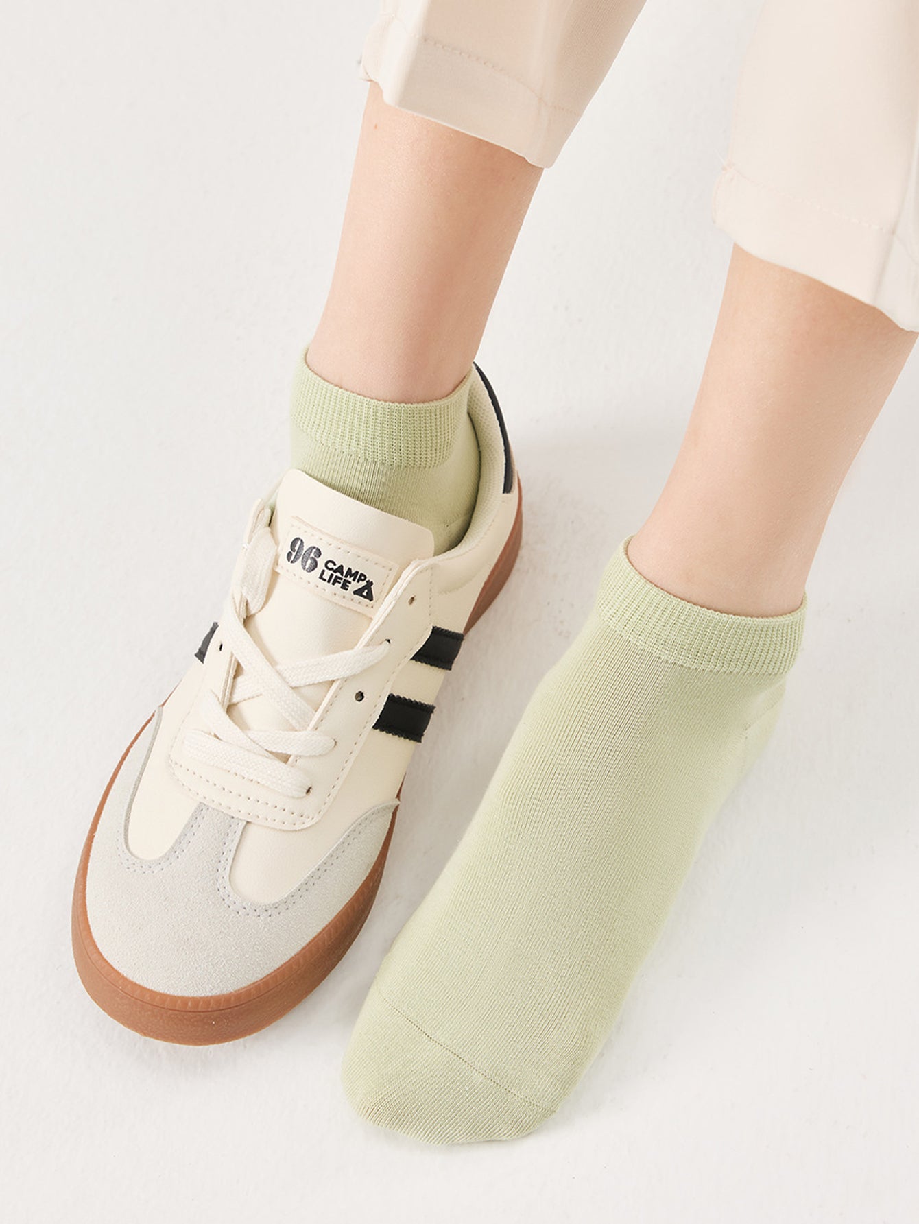 Women's Solid-Color Versatile Xinjiang Long-Staple Cotton Ankle Socks
