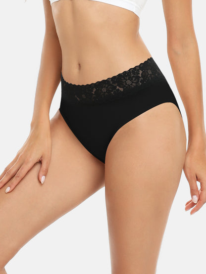 Womens Underwear Cotton Hipster Panties Lace Panty 5-pack 6004