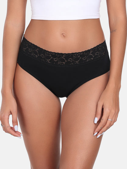 Lace Hiphugger Cotton Hipster Panties for Women 5-PACK 3020