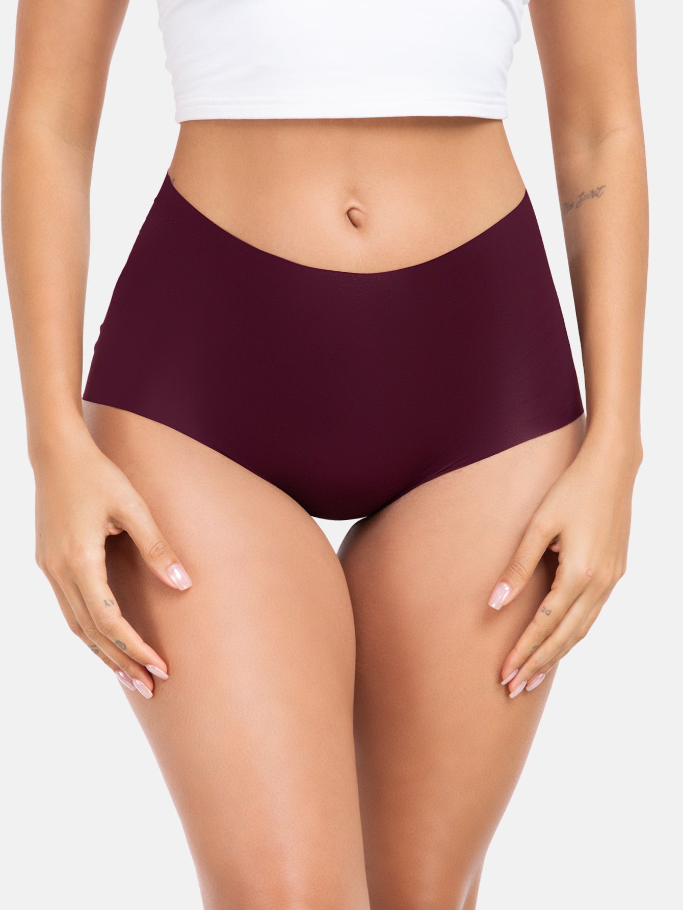 Seamless High Waisted Full Coverage Panties Plus Size 5- Pack 861