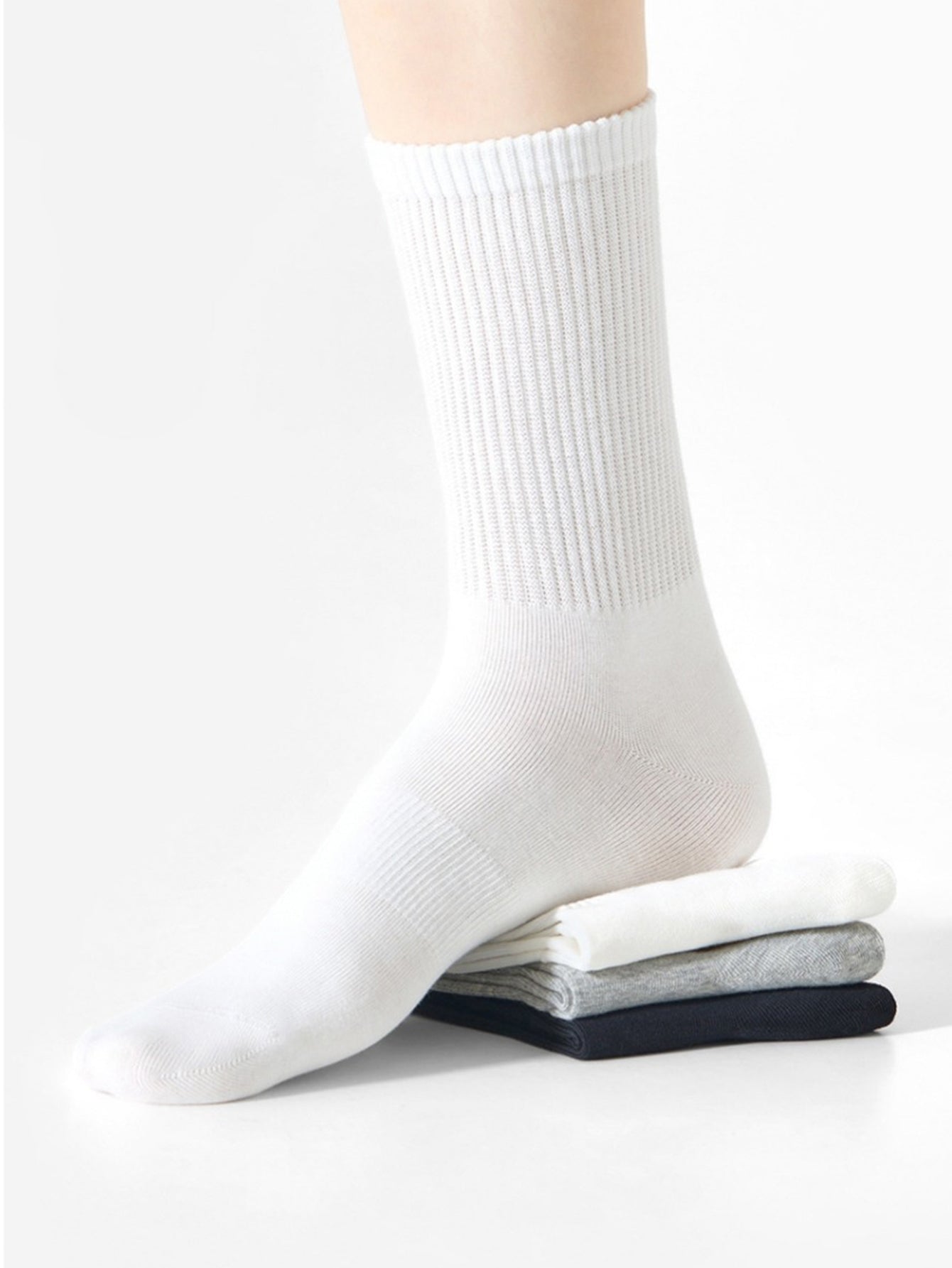 Women's 100% Cotton Socks - Autumn/Winter Sweat-Wicking & Odor-Resistant Seamless Knee-High Socks