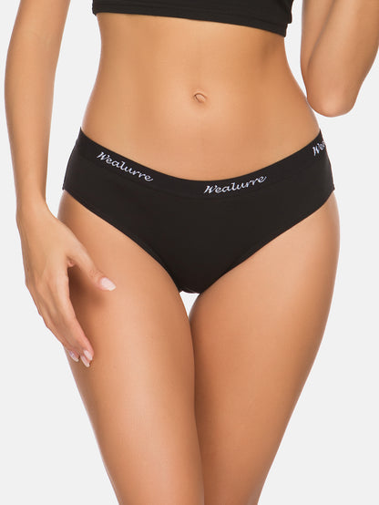 Womens Underwear Cotton Bikini Breathable Sport Low Rise Panty 5-PACK 6001