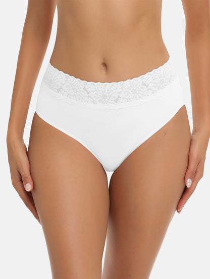 Womens Underwear Cotton Hipster Panties Lace Panty 5-pack 6004